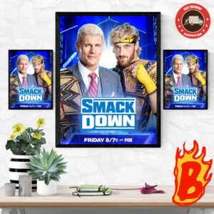 WWE Smack Down Cody Rhodes Head To Head Logan Paul WWE King And Queen Wall Decor Poster Canvas