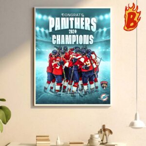 20204 Stanley Cup Champions Florida Panthers Wall Decor Poster Canvas