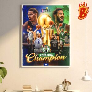 2024 NBA Finals Champions Boston Celtics Vs Dallas Mavericks Wall Decor Poster Canvas