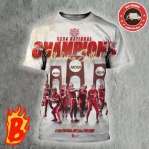 2024 National Champions Oklahoma Sofltball Theres Only One 4 Peat In NCAA Softball History All Over Print Shirt