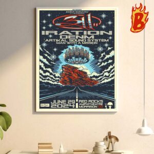 311 Live At Red Rocks Amphitheatre Morrison CO On June 29 2024 Unforgettable Night of Music Wall Decor Poster Canvas