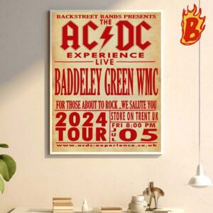 ACDC 2024 Tour Experience Live Baddeley Green WMC At Baddeley Green Club Stoke In Trent UK In July 5 2024 Wall Decor Poster Canvas