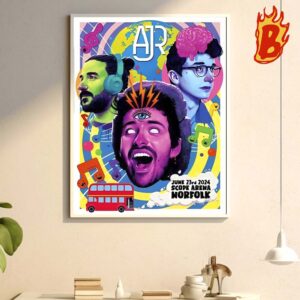 AJR Brothers Show On June 23 2024 At Scope Arena Norfolk VA US Wall Decor Poster Canvas