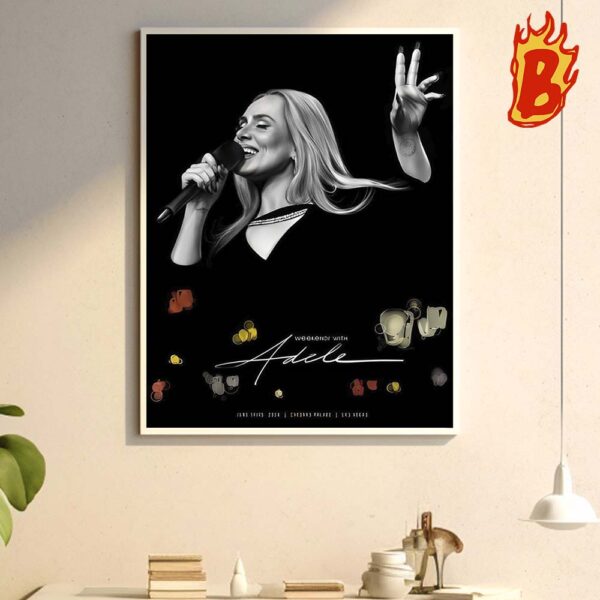 Adele Show On Jun 14-15 2024 At Caesars Palace Las Vegas NV Wall Decor Poster Canvas