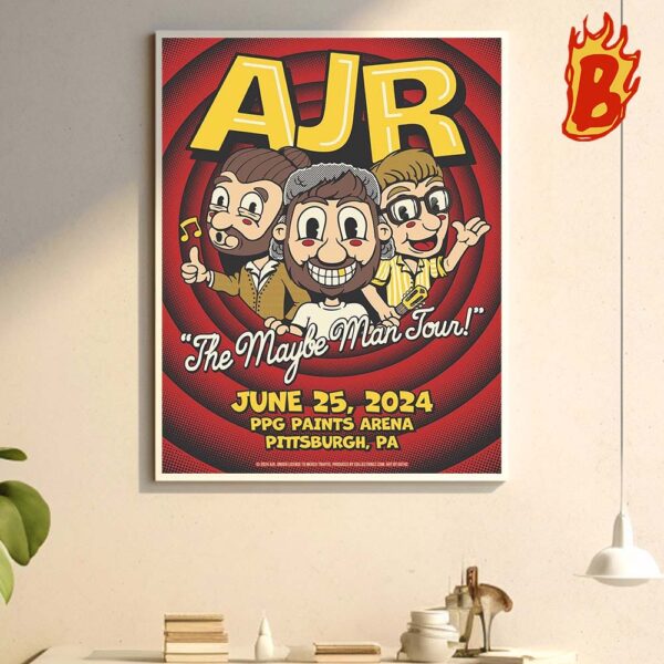Air Brother The Maybe Man Tour Concert On June 25 2024 At PPG paints Arena Pittsburgh PA Wall Decor Poster Canvas