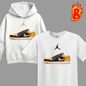 Air Jordan 1 Low BlackYellow Ochre Unisex T-Shirt