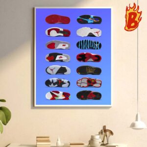 Air Jordan Soles Sneakers Best Wall Decor Poster Canvas