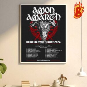 Amon Amarth Heidrun Over Europe Tour 2024 At Amager Bio Copenhagen On August 26 Wall Decor Poster Canvas