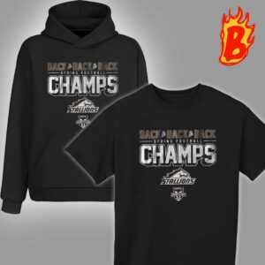 Awesome Birmingham Stallions Back To Back To Back Spring Football Champpions Golden Version Unisex T-Shirt