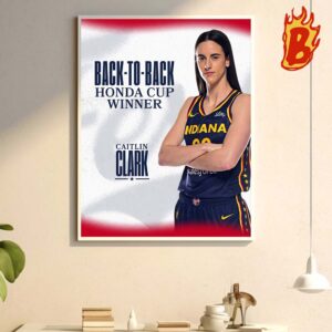 Back To Back Honda Cup Winner Caitlin Clark Wall Decor Poster Canvas