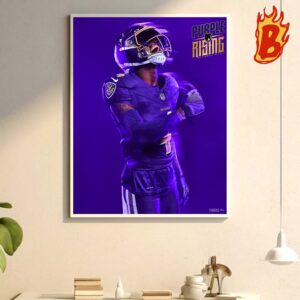 Baltimore Ravens Quotes Purple Rising 2024 Wall Decor Poster Canvas