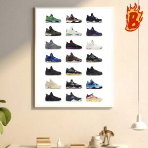 Best Air Jordan 4 Collab Sneakers Wall Decor Poster Canvas