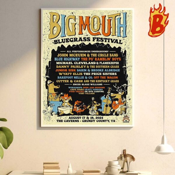 Big Mouth Bluegrass Festival At Grundy County TN On August 17th-18th 2024 Wall Decor Poster Canvas