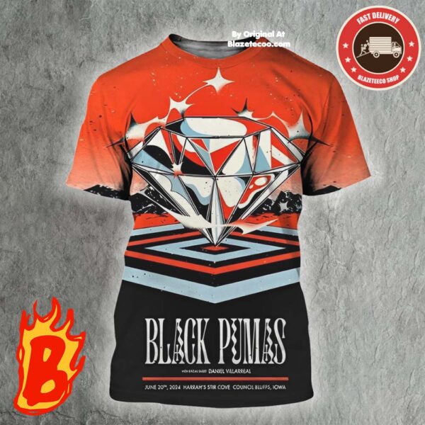 Black Pumas Show At Council Bluffs IA On June 20 2024 All Over Print Shirt