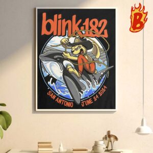 Blink-182 Merch For The Concert At San Antonio At June 24 2024 Wall Decor Poster Canvas
