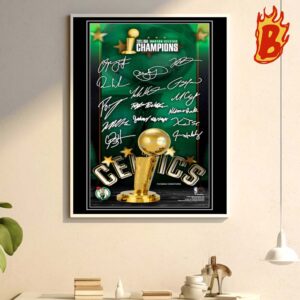 Boston Celtics 2024 NBA Finals Champions Fanatics Authentic Framed  Collage with Facsimile Signatures Wall Decor Poster Canvas