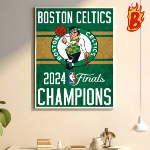 Boston Celtics 2024 NBA Finals Champions Team Logo Wall Decor Poster Canvas