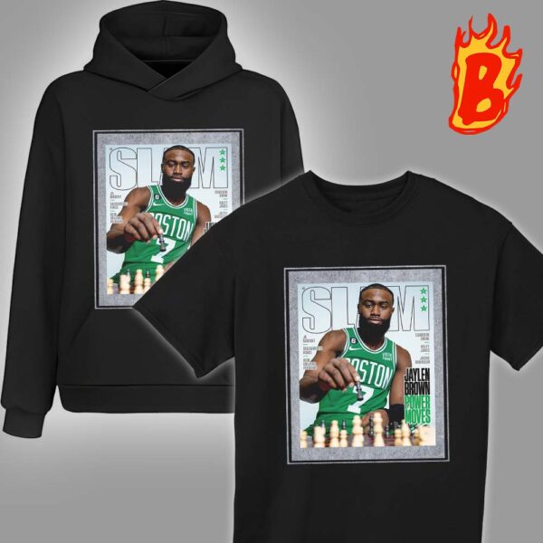 Boston Celtics Jaylen Brown Power Moves NBA 2024 Cover By SLAM Unisex T-Shirt
