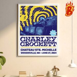 Charley Crockett Show On June 27 2024 At Chateau Ste. Michelle Winery WA Wall Decor Poster Canvas