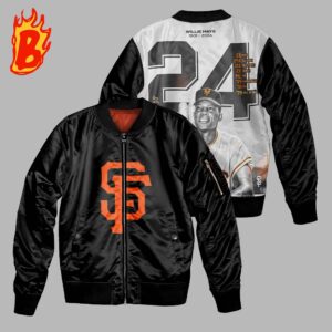 Condolences To Willie Mays From San Francisco Giants The Greatest Player Ever In MLB All Ove Print Bomber Jacket