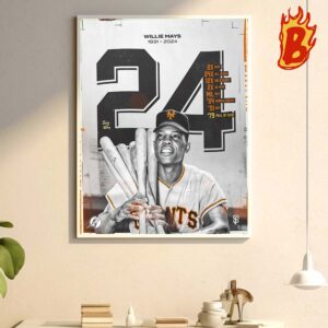 Condolences To Willie Mays From San Francisco Giants The Greatest Player Ever In MLB Wall Decor Poster Canvas