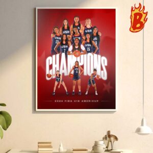 Congrats The USA Has Been The Champions Of 2024 Fiba U18 Americup Wall Decor Poster Canvas