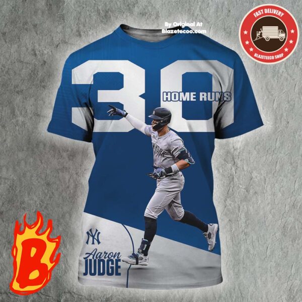 Congrats To Aaron Judge From New York Yankees Is The First Player To Reach 30 Home Run This Season MLB All Over Print Shirt