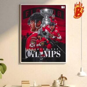 Congrats To Florida Panthers Are 2024 Stanley Cup Champions For The First Time In Franchise History Wall Decor Poster Canvas