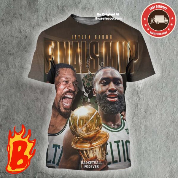 Congrats To Jaylen Brown Is The Mvp And Brought The Cup 2024 NBA Champions Final For Boston Celtics All Over Print Shirt