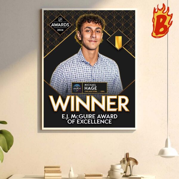 Congrats To Michael Hage Has Been Winner The E.J McGuire Award Of Excelllence 2024 Wall Decor Poser Canvas
