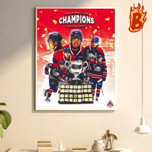 Congrats To Saginaw Spirit Are The First American Team To Win 2024 Memorial Cup Champions Wall Decor Poster Canvas