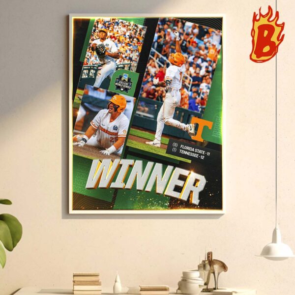 Florida State Baseball Falls Head To Head Tennessee In 2024 Mens College World Series Wall Decor Poster Canvas