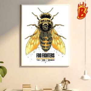 Foo Fighters US Tour At Manchester In June 13 2024 Wall Decor Poster Canvas