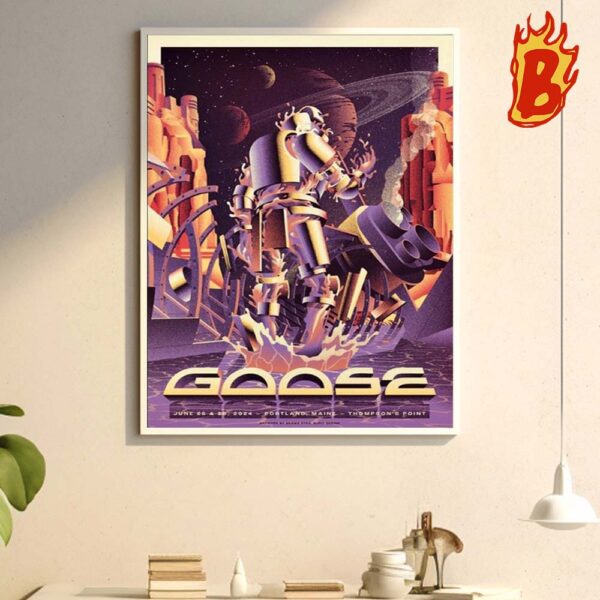 Goose Show For The Concert At Portland ME On June 25-26-2024 Wall Decor Poster Canvas