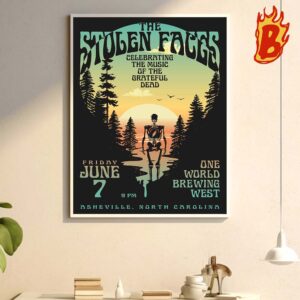 Grateful Dead The Stolen Faces Merch Poster One World Brewing West At Asheville North Carolina Friday June 7 Wall Decor Poster Canvas