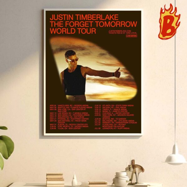 Justin Timberlake Is World Tour Schedule 2024 Wall Decor Poster Canvas