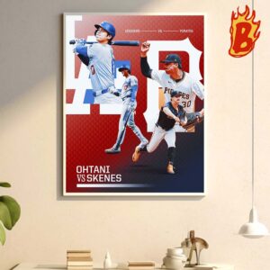 Matchup Paul Skenes From Pittsburgh Pirates Head To Head Shohei Ohtani From Los Angeles Dodgers MLB Wall Decor Poster Canvas