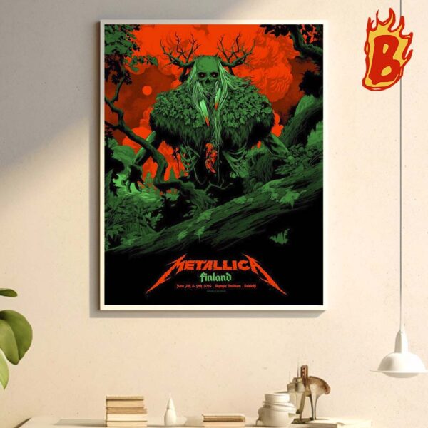 Metallica M72 World Tour Finlandia At Olympic Stadium June 7th And 9th 2024 Wall Decor Poster Canvas