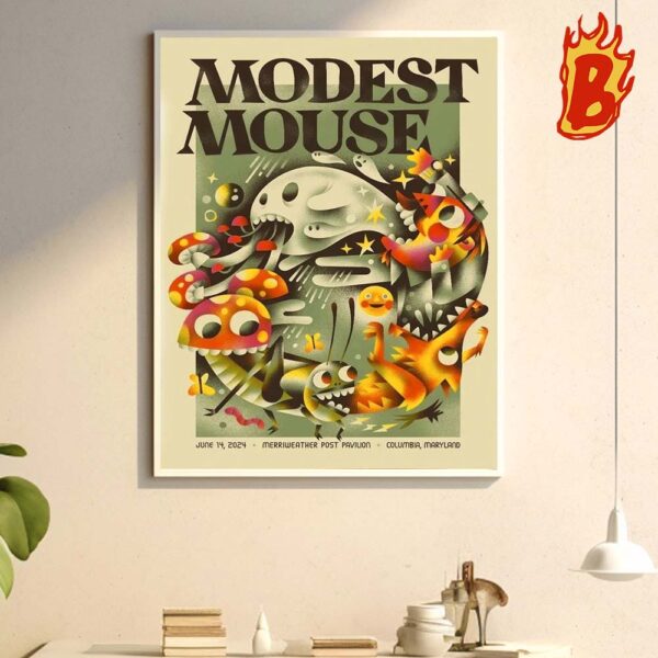 Modest Mouse Show On June 14 2024 At Merriweather Columbia Maryland Wall Decor Poster Canvas