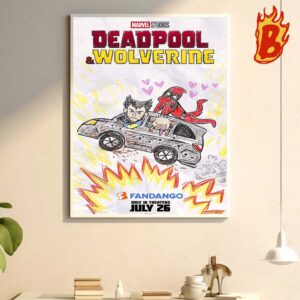 New Poster For Deadpool And Wolverine Crayon Art Wall Decor Poster Canvas
