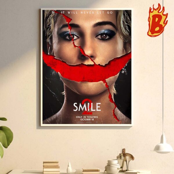 New Poster For Smile 2 Only In Theaters October 18 Wall Decor Poster Canvas