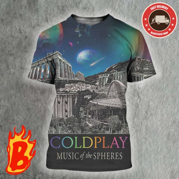 Official Cold Play Music Of The Spheres Tour 2024 Merch Poster At Olympic Hand Numbered Limited Edition Art Print All Over Print Shirt