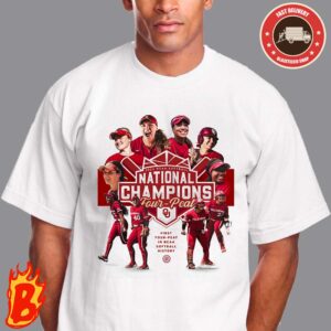 Oklahoma Sooners Champions Of 2024 NCAA Softball National Champions Four Peat Unisex T-Shirt