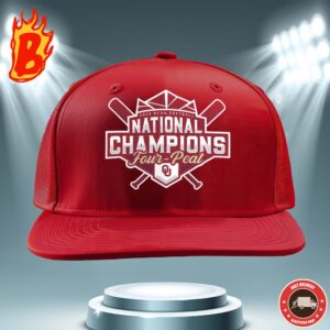 Oklahoma Sooners Four Peat NCAA Softball Womens College World Series Champions Official Logo Classic Cap Hat Snapback