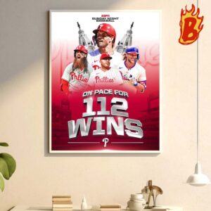 Philadelphia Phillies On Pace For 112 Wins MLB Sun Day Night Baseball Wall Decor Poster Canvas