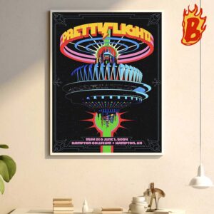 Prett Light Show Welcome To the Mothership At Hampton Coliseum Hampton VA May 31 And June 1 2024 Wall Decor Poster Canvas