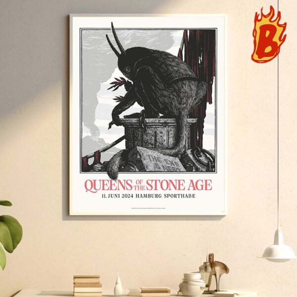 Queen Of The Stone Ages The End It Nero Tour Tonight At Hamburg Sporthalle June 11 2024 Wall Decor Poster Canvas
