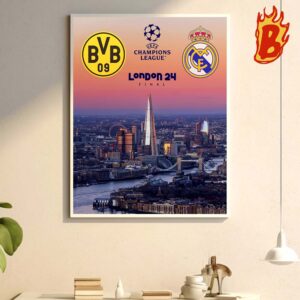 Real Madrid Head To Head Borussia Dortmund At UEFA Champions League London Final 2024 Wall Decor Poster Canvas