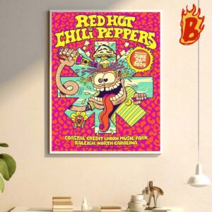 Red Hot Chili Peppers Show Concert On June 26 2024 At Walnut Creek Amphitheatre NC Wall Decor Poster Canvas