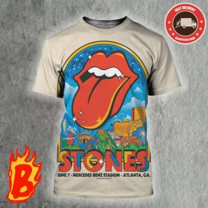 Rolling Stones Hackney Diamonds Tour 2024 At Mercedes Besz Stadium Atlanta June 7 All Over Print Shirt